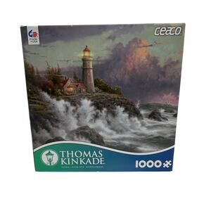 CEACO Jigsaw Puzzle 1000 Piece Thomas Kinkade Conquering the Storms Seascape Art